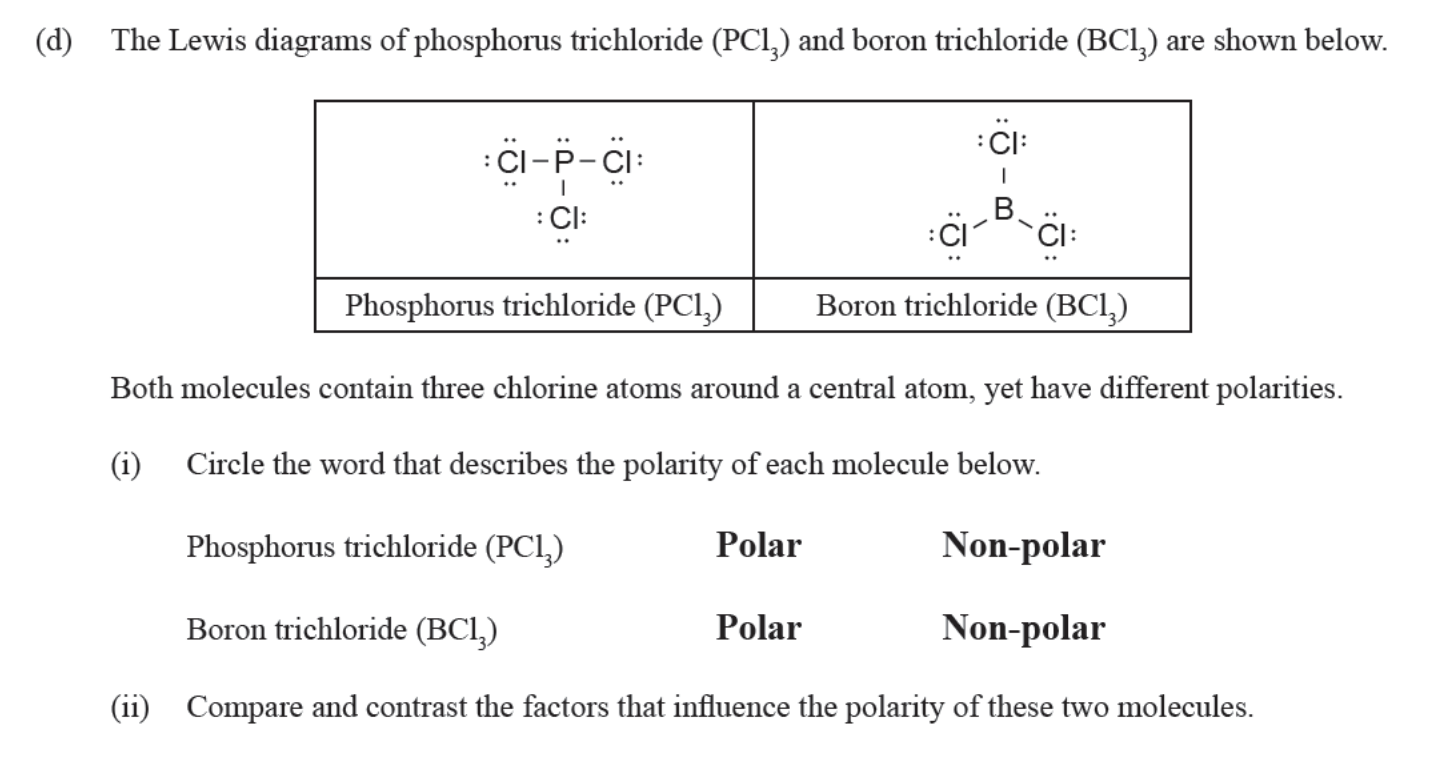 Lewis structures of PCl3 and BCl3