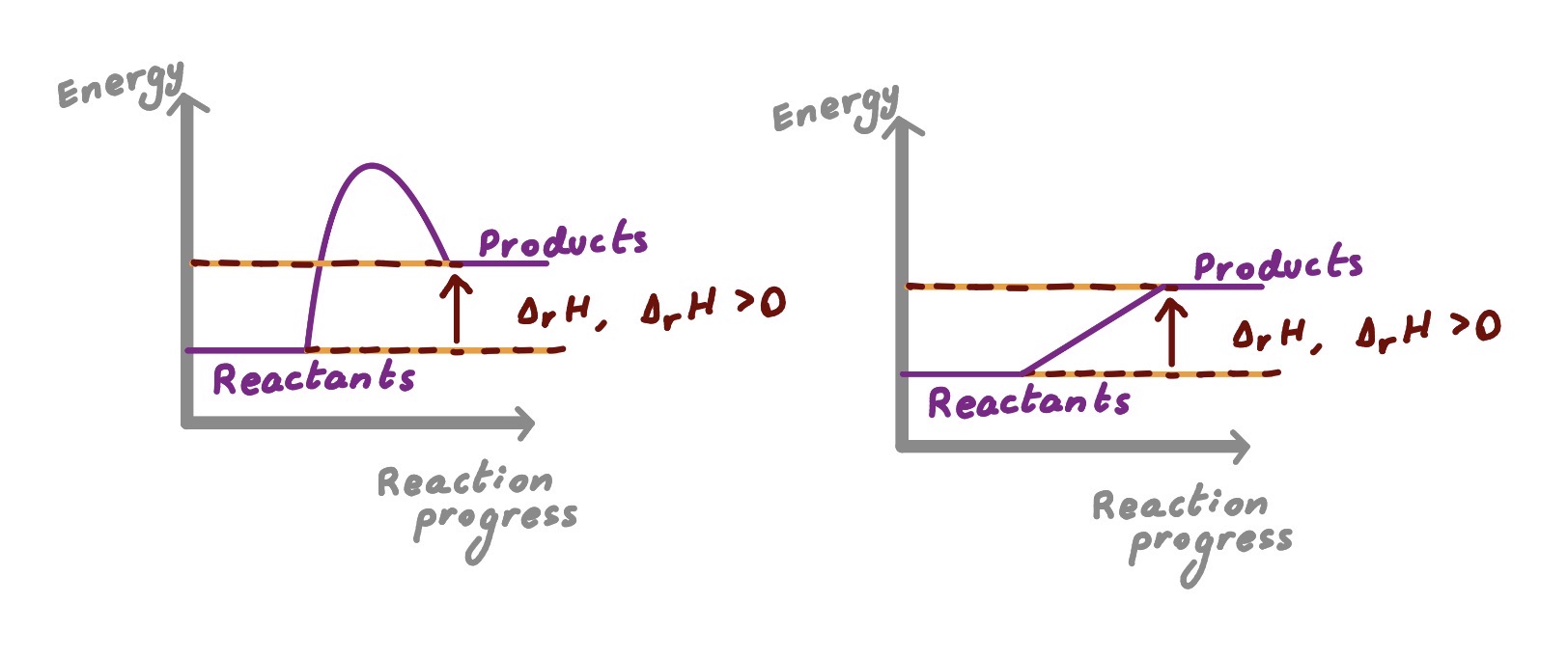 Endothermic energy level diagram